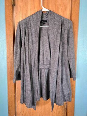 AB Studio 3/4 Sleeve Gray Open Front Cardigan Size XL